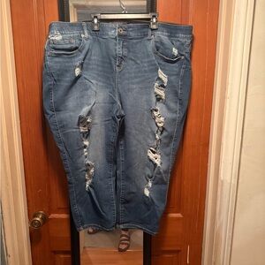 Torrid Blue Distressed Boyfriend Jeans